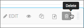 A unit with the Delete icon circled.
